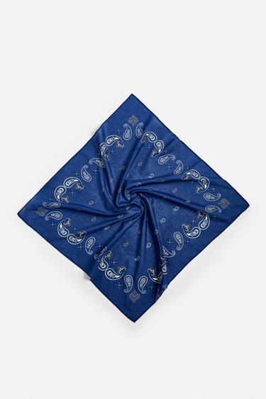 BANDANA À IMPRIMÉ CACHEMIRE - Bleu de Zara - Image 1