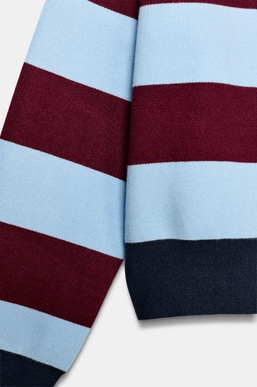 POLO EN MAILLE À RAYURES - rayures de Zara - Image 6