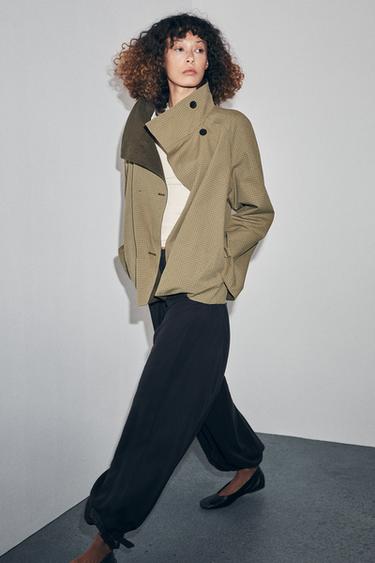 JAQUETA REVERSÍVEL XADREZ ZW COLLECTION - Bege-claro da Zara - Imagem 0