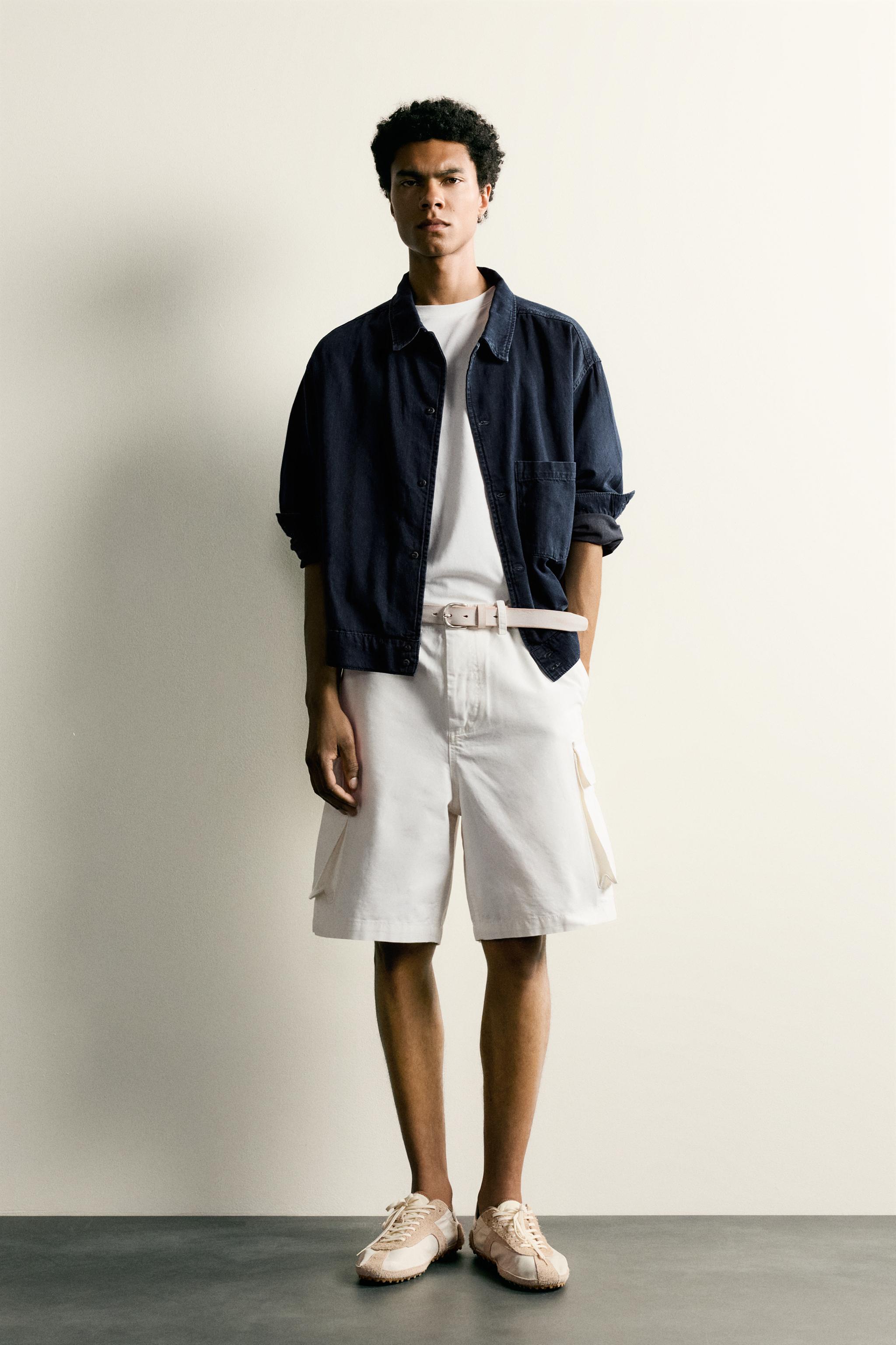 RELAXED FIT CANVAS CARGO SHORTS