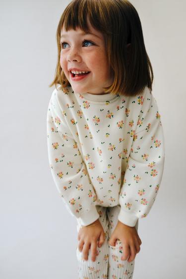 CONJUNTO SUDADERA Y LEGGING RIB FLARE ESTAMPADO - Crudo de Zara