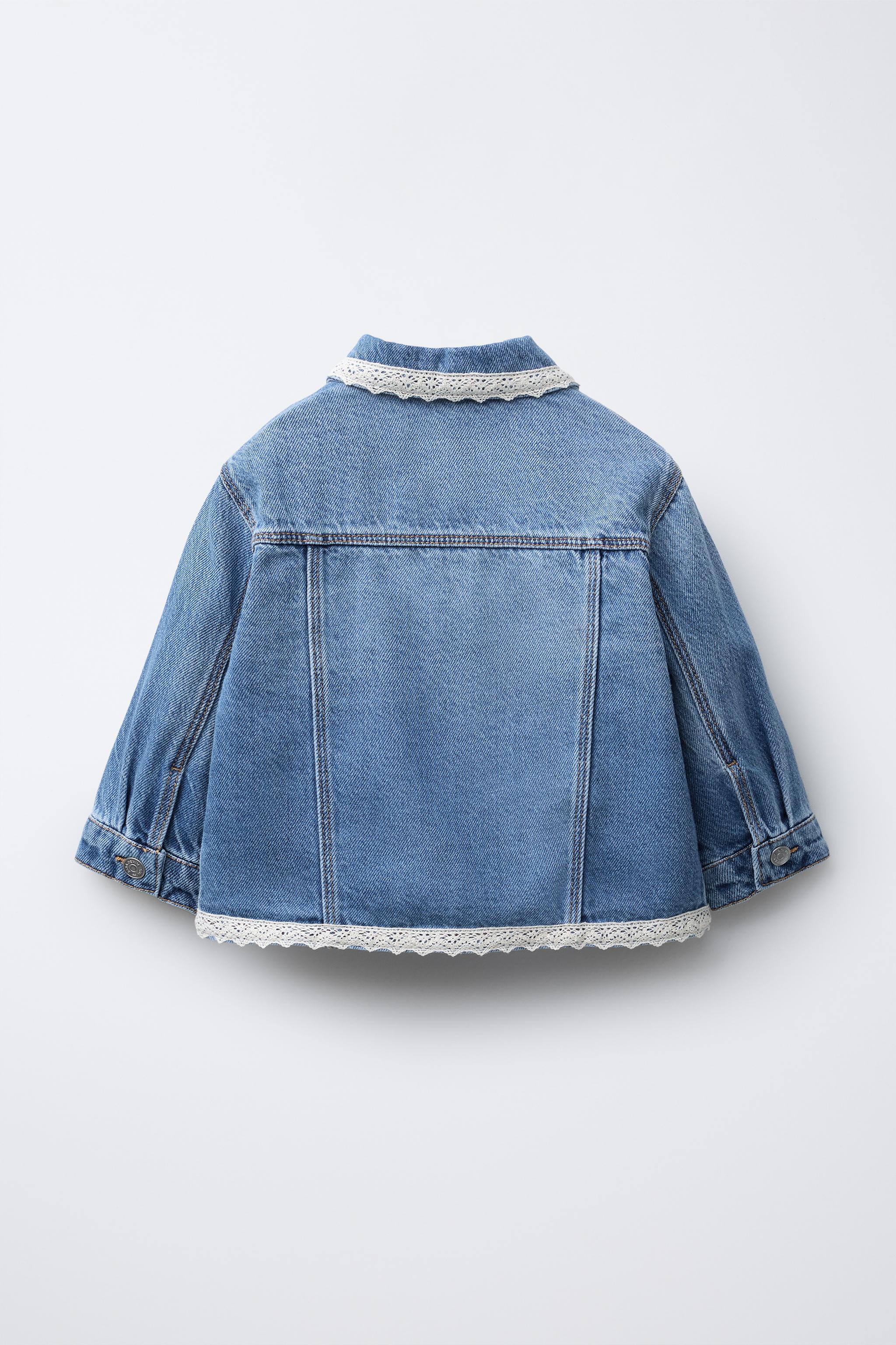 ジャケット・アウター MEDI LACE EMBROIDERY COLLAR JACKET LACE DENIM JACKET - Blue | ZARA United States