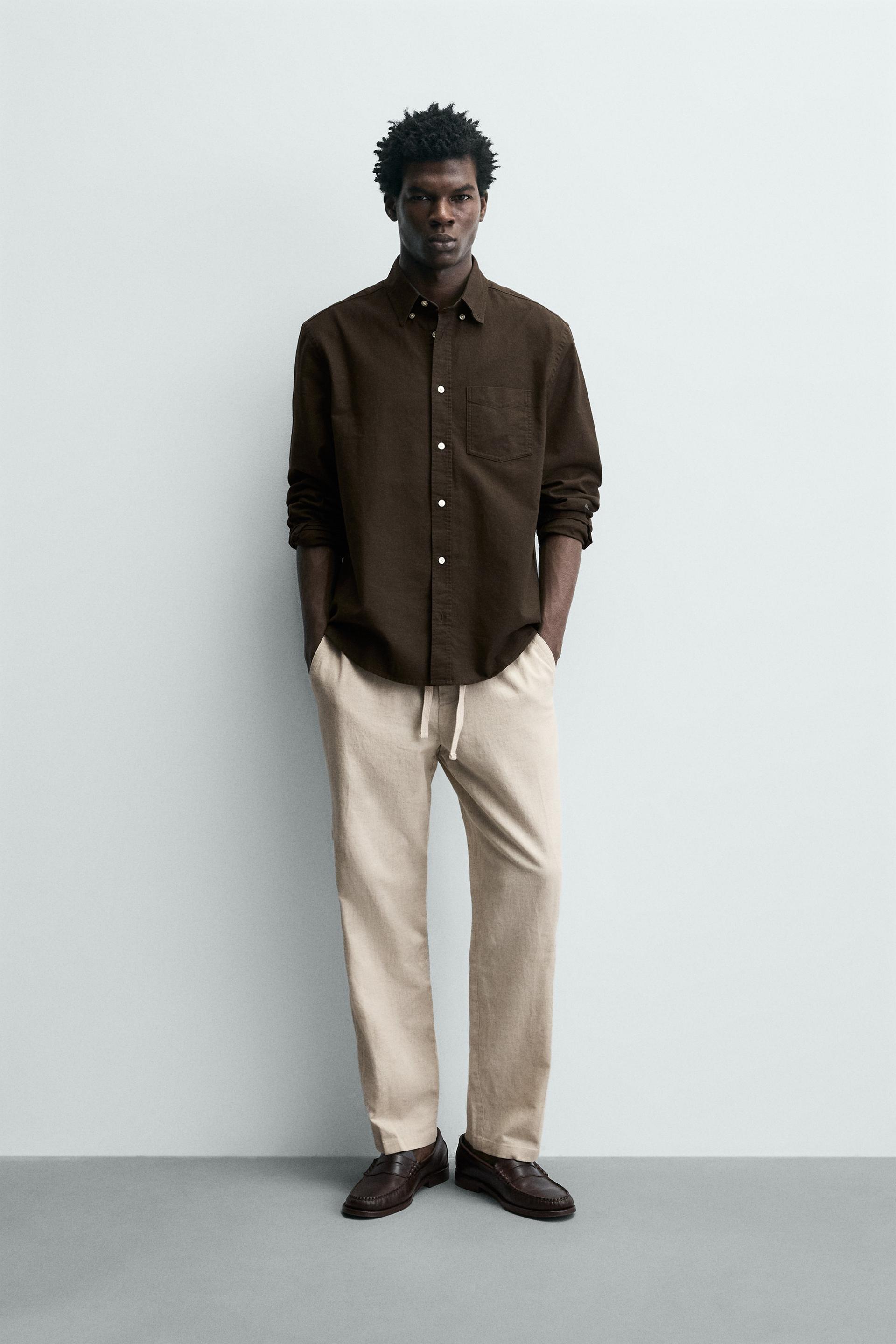 Cotton-Linen Relaxed Fit Trousers