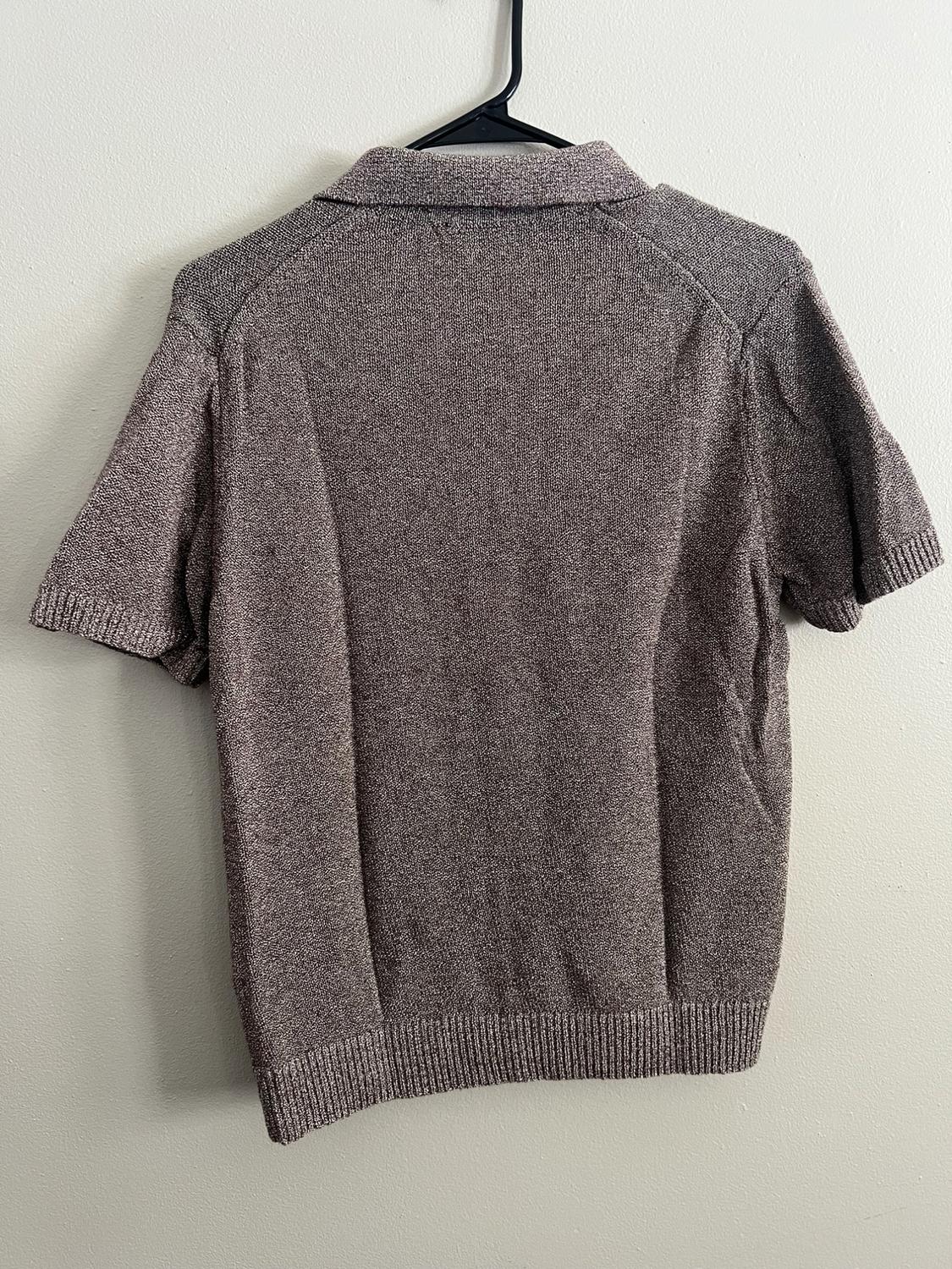 CONTRAST TEXTURED KNIT POLO SHIRT - Image 3