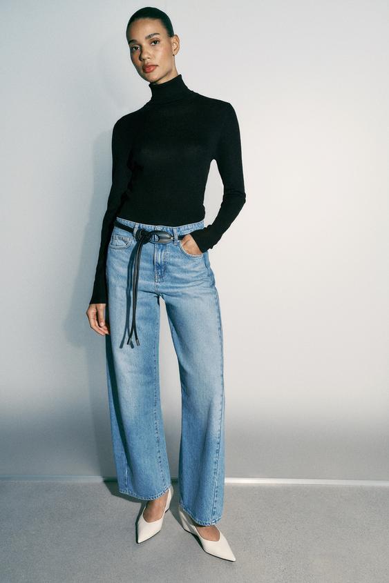 Z1975 HIGH-WAIST BARREL JEANS - Mid-blue by Zara - Image 0
