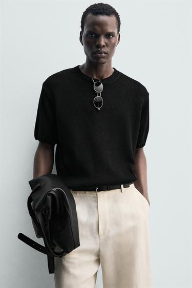 PANTALON COUPE DÉCONTRACTÉE À PLIS - Beige clair de Zara - Image 5