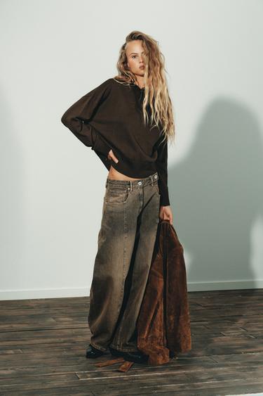 KNIT HOODIE - Brown by Zara - Image 0