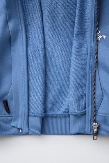 TEXT ZIP-UP JACKET - Mid-blue by Zara - Image 3