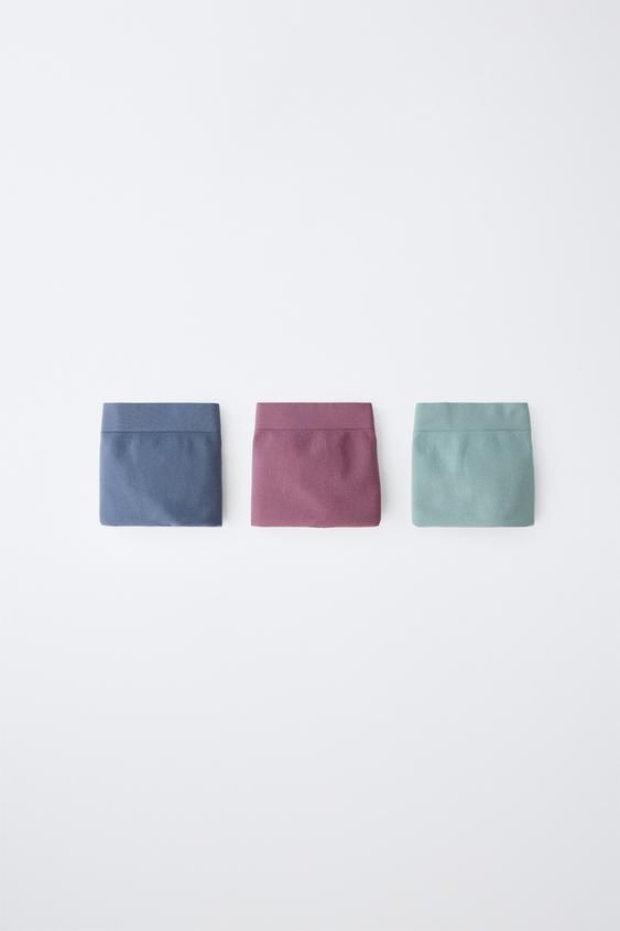 Трусы-шортики для детей, без швов, 3 шт. — Zara, цвет: Разноцветный