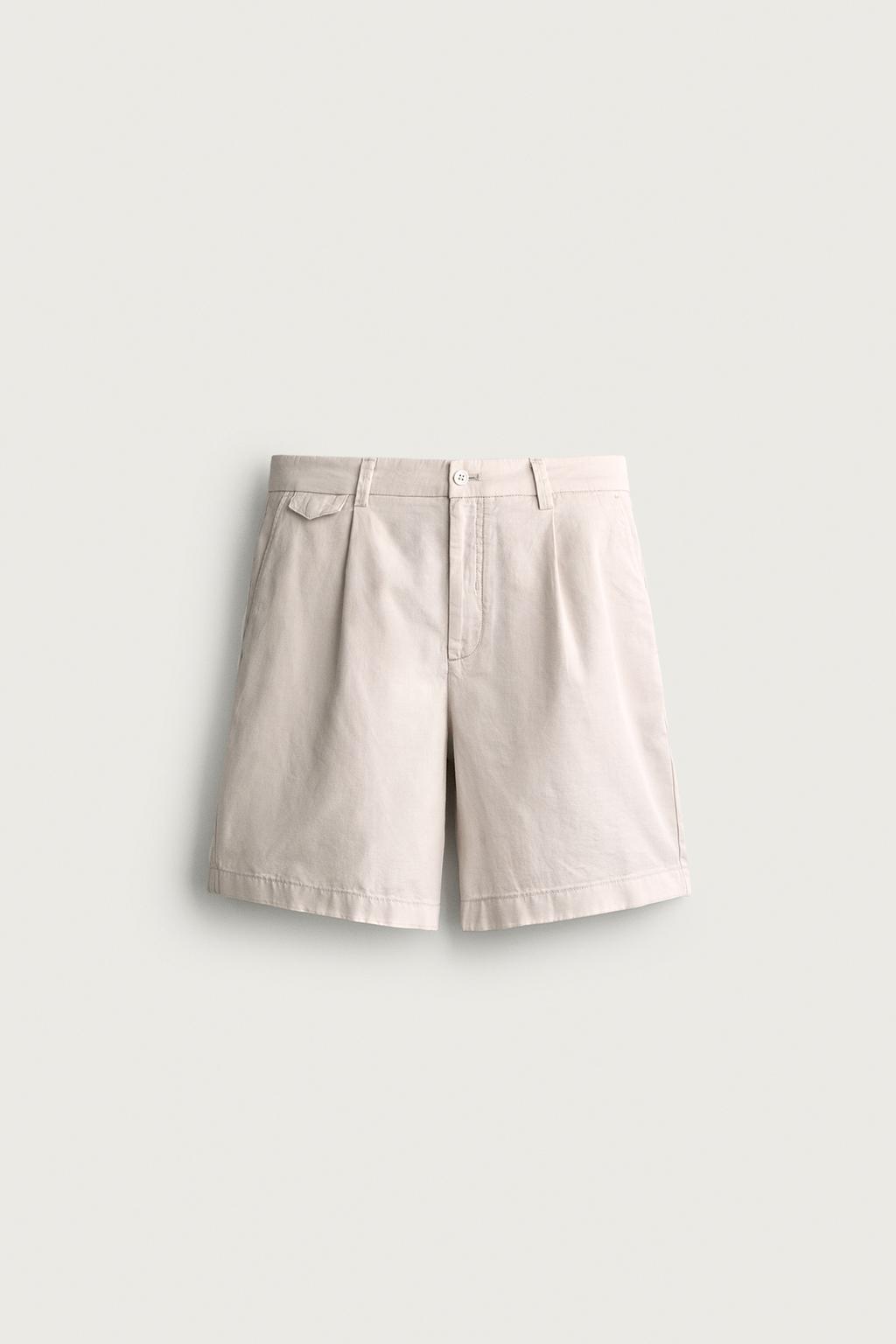 Regular Fit Pleated Shorts — Men's