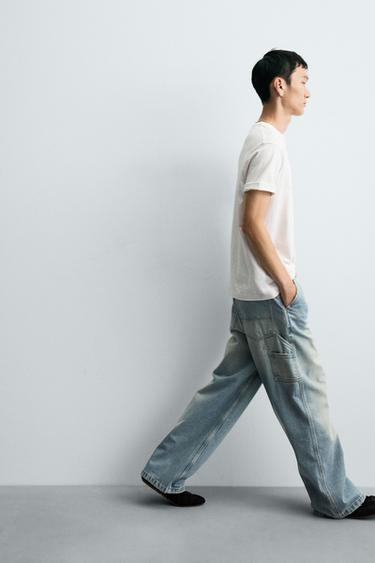 WIDE BAGGY FIT JEANS - Light blue by Zara - Image 5