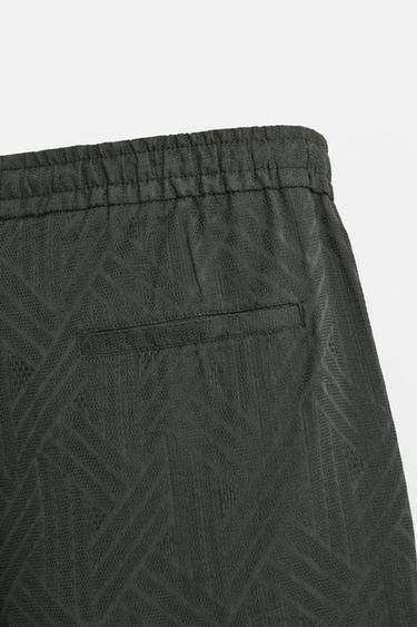 BERMUDA JACQUARD GÉOMÉTRIQUE - Kaki foncé de Zara - Image 8