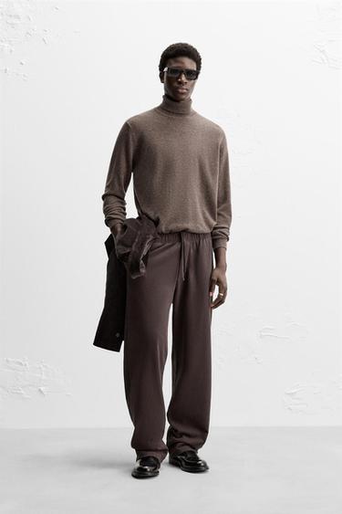 SUÉTER COM GOLA DOBRADA CASHMERE - Marrom-vigoré da Zara - Imagem 0