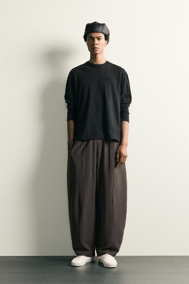 FLOWING BALLOON FIT TROUSERS - Grey by Zara
