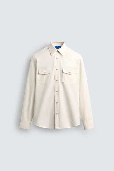 قميص ويسترن آرون ليفين X زارا - أبيض الخاص بـ Zara