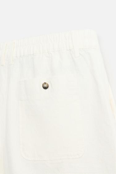 BERMUDA EN LIN ET COTON - Blanc de Zara - Image 8