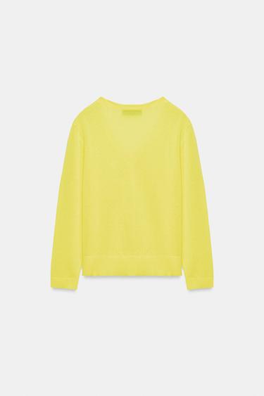 FINE KNIT CARDIGAN - Yellow by Zara - Image 6