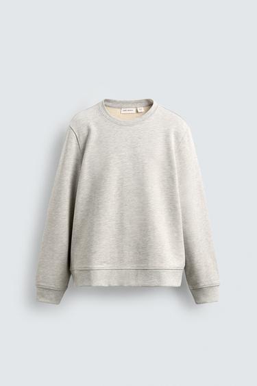 سويت شيرت CREW NECK HEAVYWEIGHT - SILVER UNIVERSE by Zara