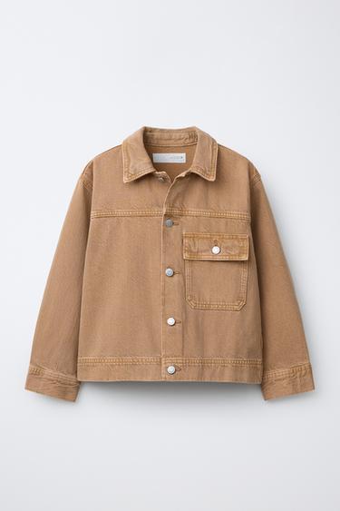 Zara CANVAS POCKET OVERSHIRT - Pumpkin