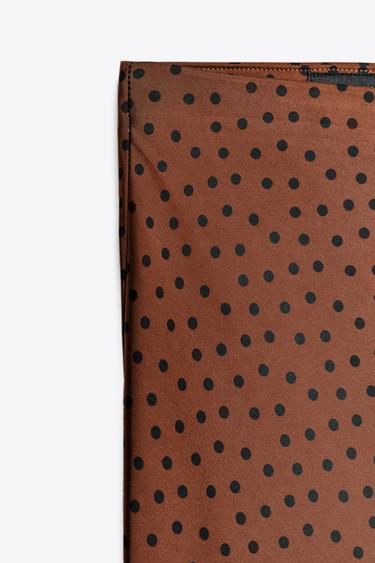 FALDA MIDI SATINADA - Negro / Marrón de Zara