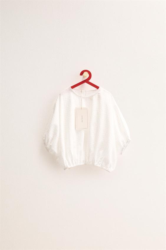 ZARA TIMELESS - OVERSIZE TEXTURED TOP - White by Zara - Image 0
