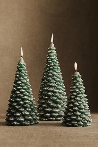 SNOWY CHRISTMAS FIR TREE CANDLE - Green by Zara - Image 4