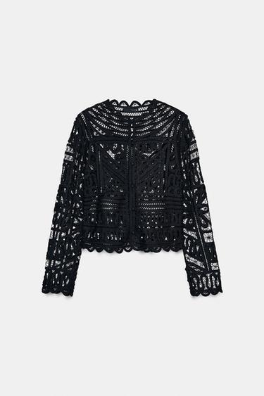 BLOUSE CROCHET ZW COLLECTION - Noir de Zara - Image 5