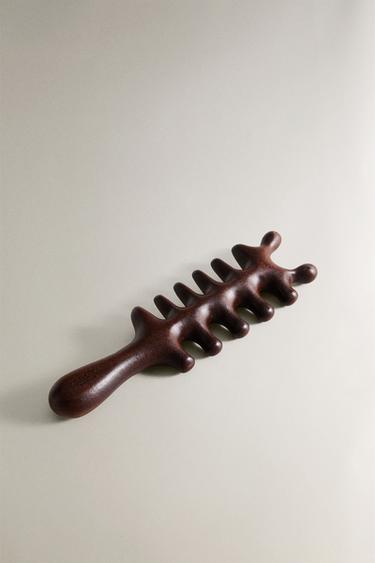 WOODEN SCALP MASSAGER - Light beige by Zara - Image 1