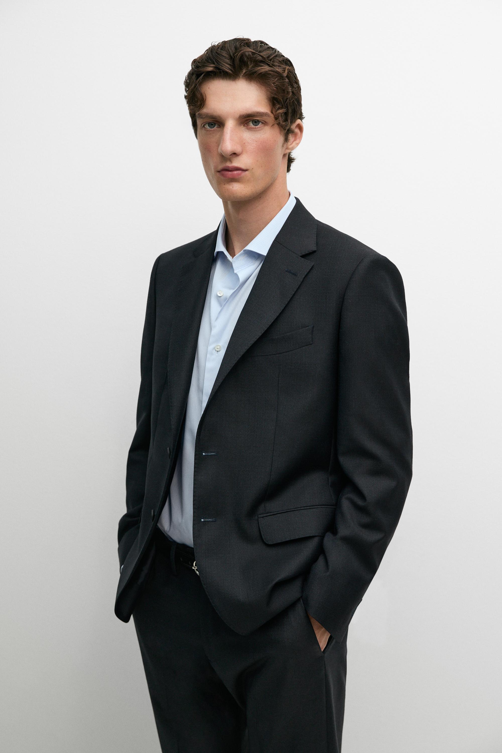 100% Wool Suit Blazer — Navy blue