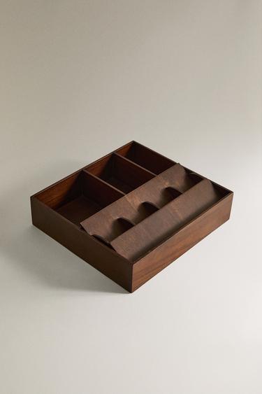 LARGE WOODEN MAKEUP ORGANISER BOX - Light beige by Zara - Image 1