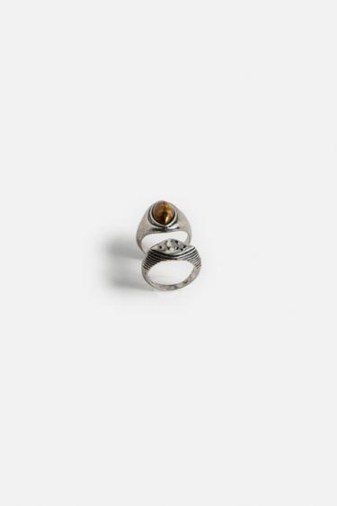 LOT DE 2 BAGUES EN MATIÈRES VARIÉES - Argent de Zara - Image 4