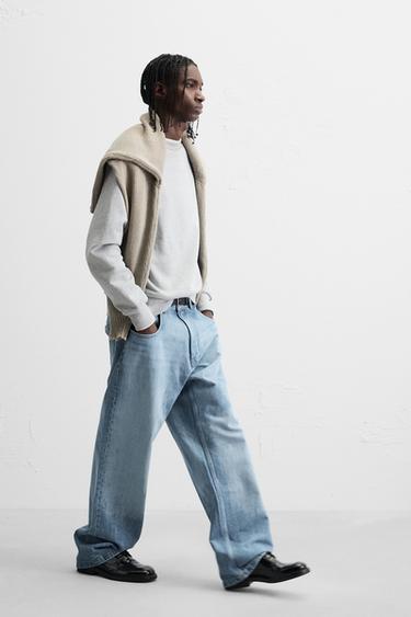 GRADIENT BAGGY FIT JEANS - Mid-blue by Zara