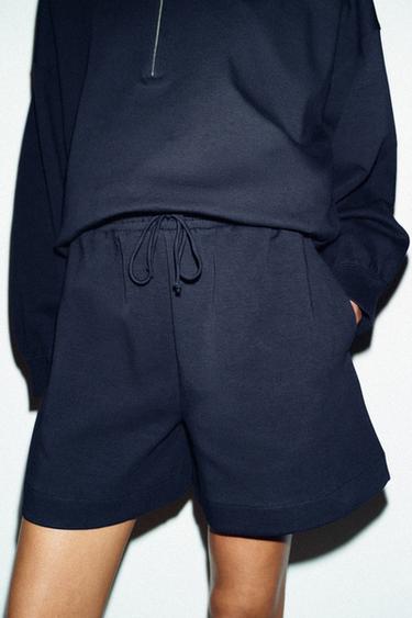 BERMUDA À CORDONS - Bleu marine de Zara