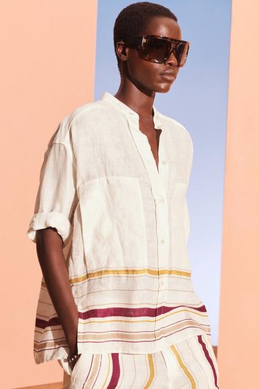 PSTND SHRT - White / Red by Zara - Image 2