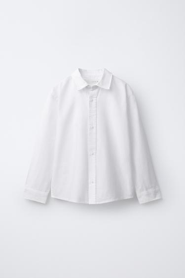 ベーシックオックスフォードシャツホワイトZaraのベーシックオックスフォードシャツ - ホワイト 