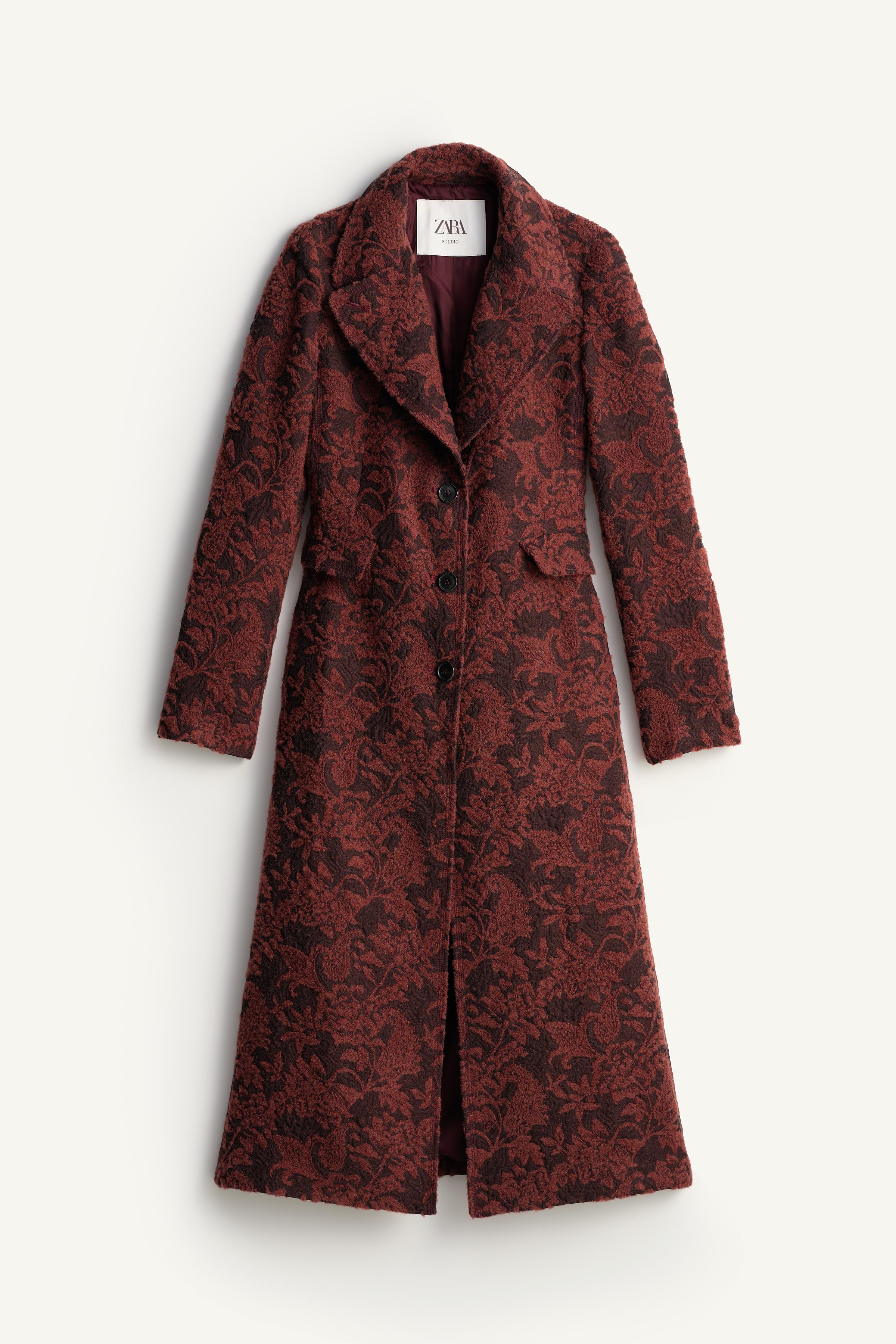 Limited Edition Long Wool Jacquard Coat by Zara