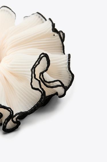 MAXI SCRUNCHIE WITH CONTRAST RIBBING - Ecru by Zara - Image 3