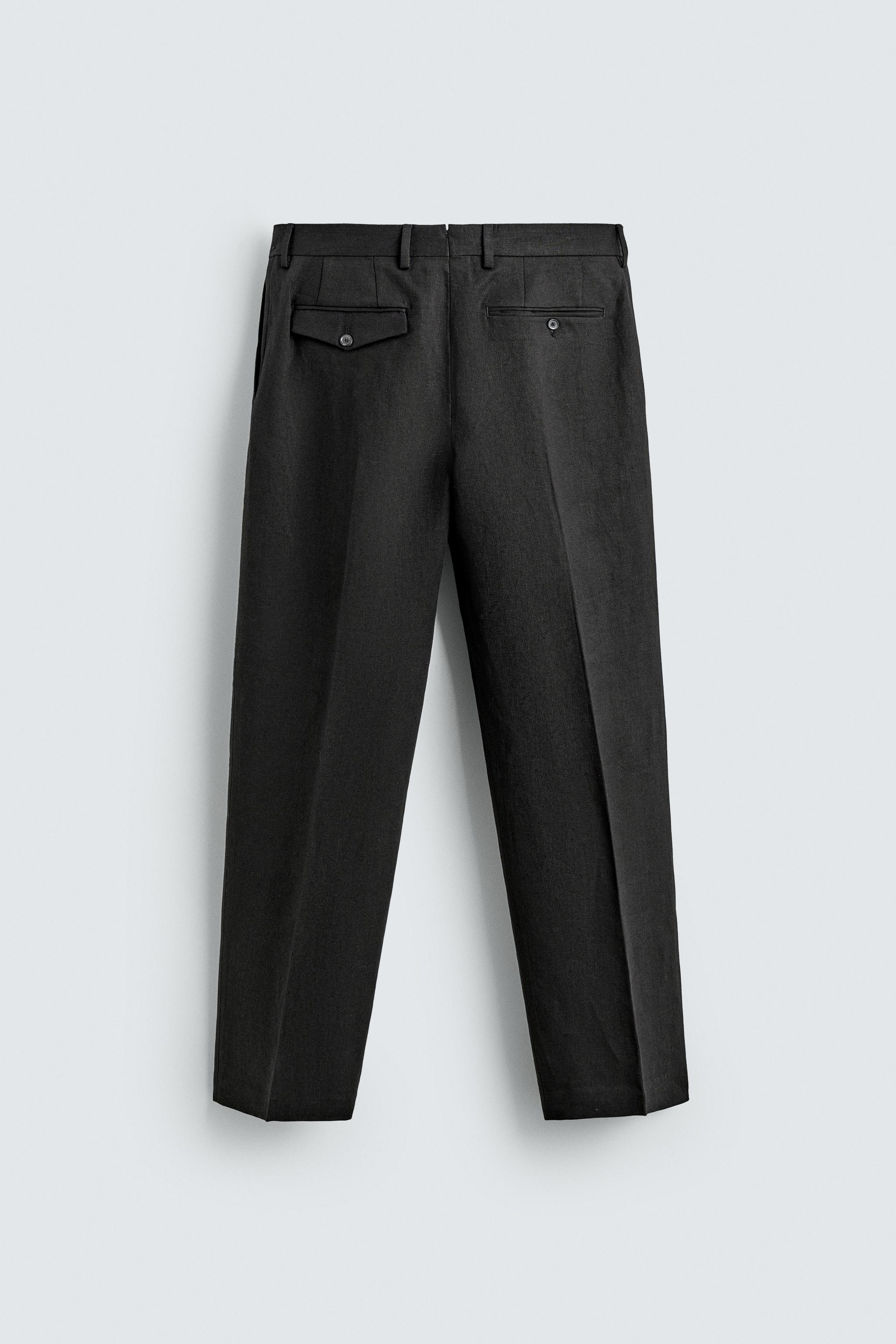 PANTALON DE COSTUME EN TWILL 100 % LIN AARON LEVINE X ZARA