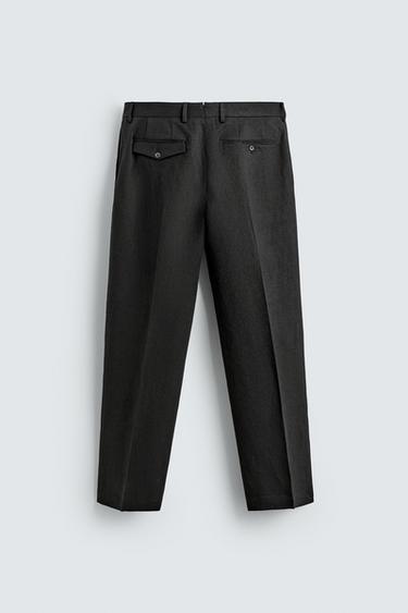 100% LINEN TWILL SUIT TROUSERS AARON LEVINE X ZARA - Black by Zara - Image 5