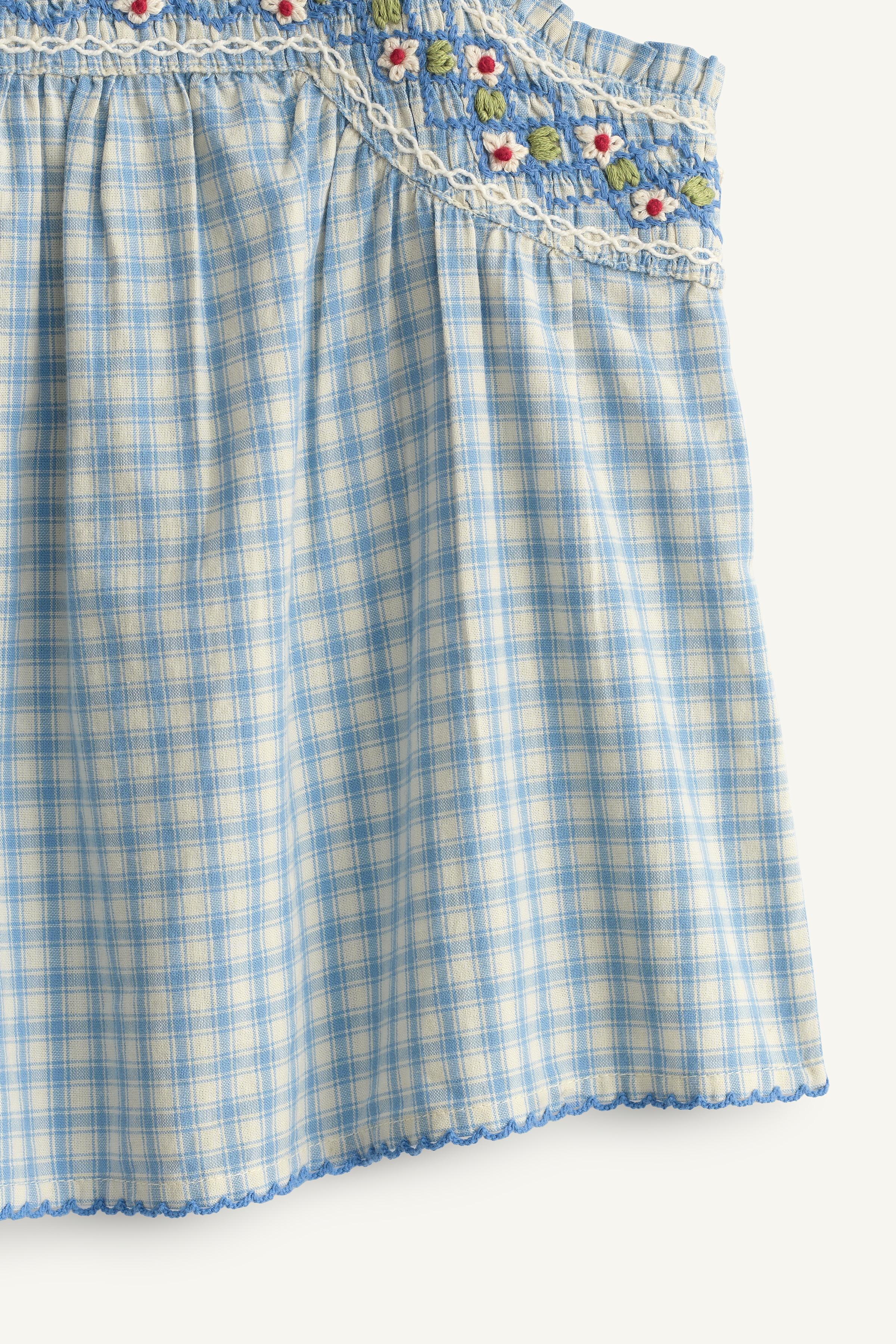 LIMITED EDITION PLAID EMBROIDERED TOP
