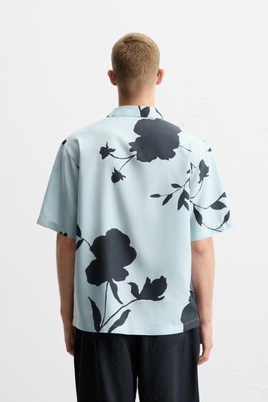 FLORAL PRINT SHIRT - Sky blue by Zara - Image 2