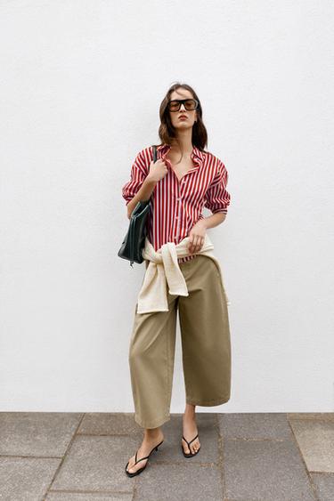 CHEMISE RAYÉE - Blanc / Rouge de Zara - Image 0