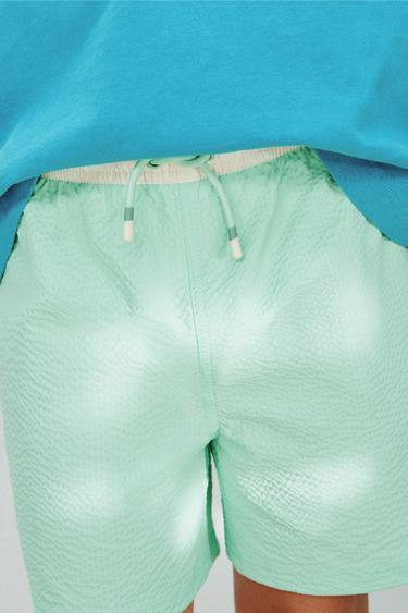 Zara 6-14 YEARS / LABEL SWIM SHORTS - Green