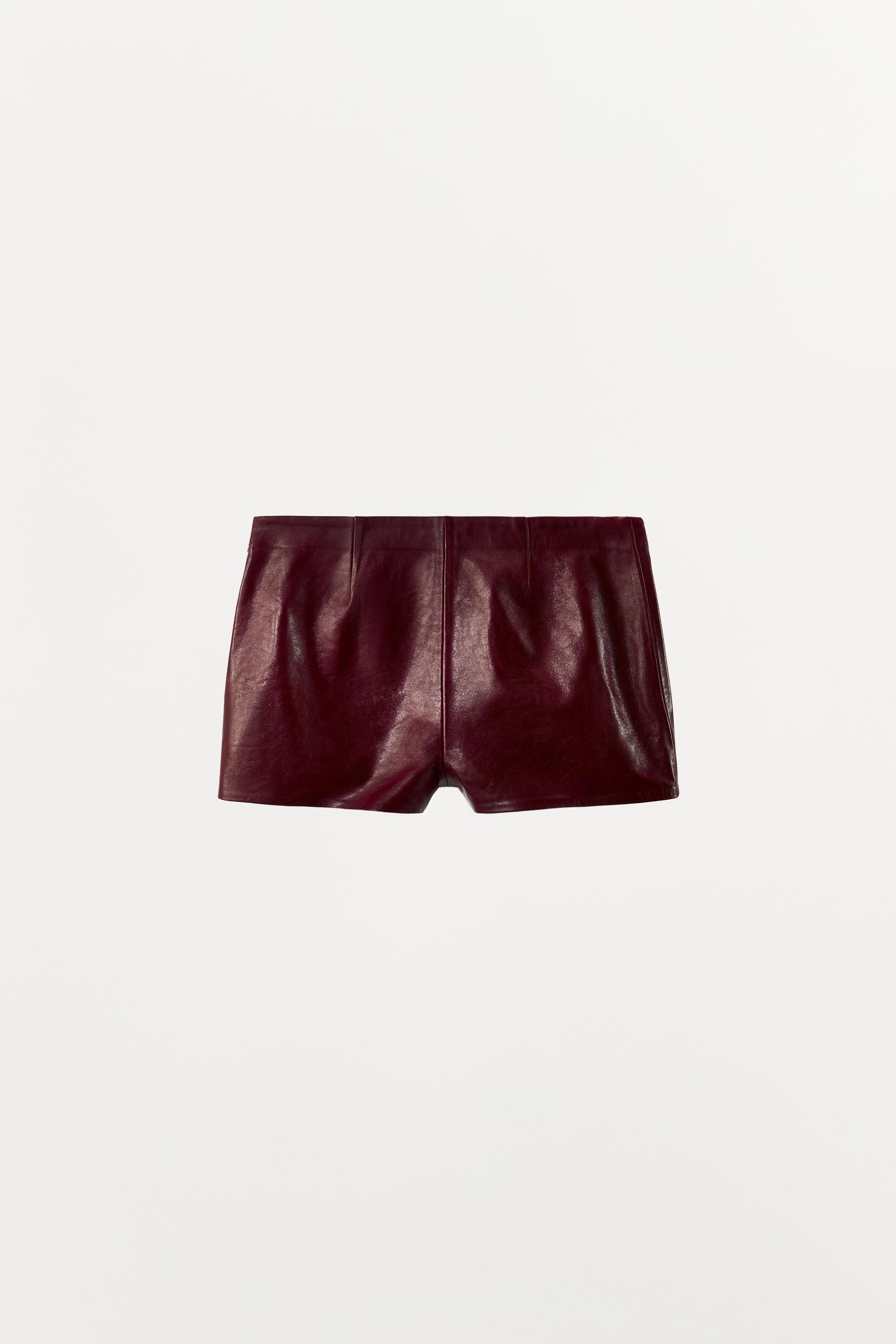 100% LEATHER MINI SHORTS