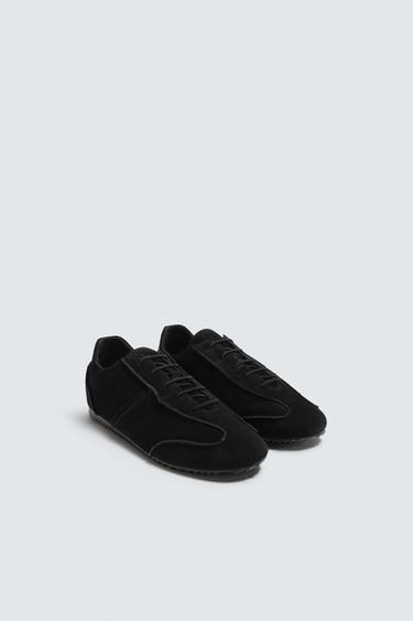 TENNIS EN CUIR ÉDITION LIMITÉE - Noir de Zara