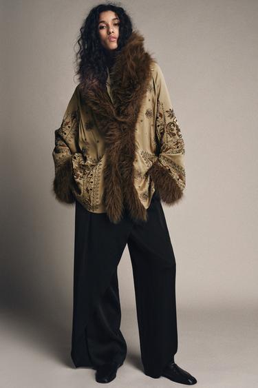 QUIMONO BRODAT ZW COLLECTION LIMITED EDITION - Verd clar de Zara