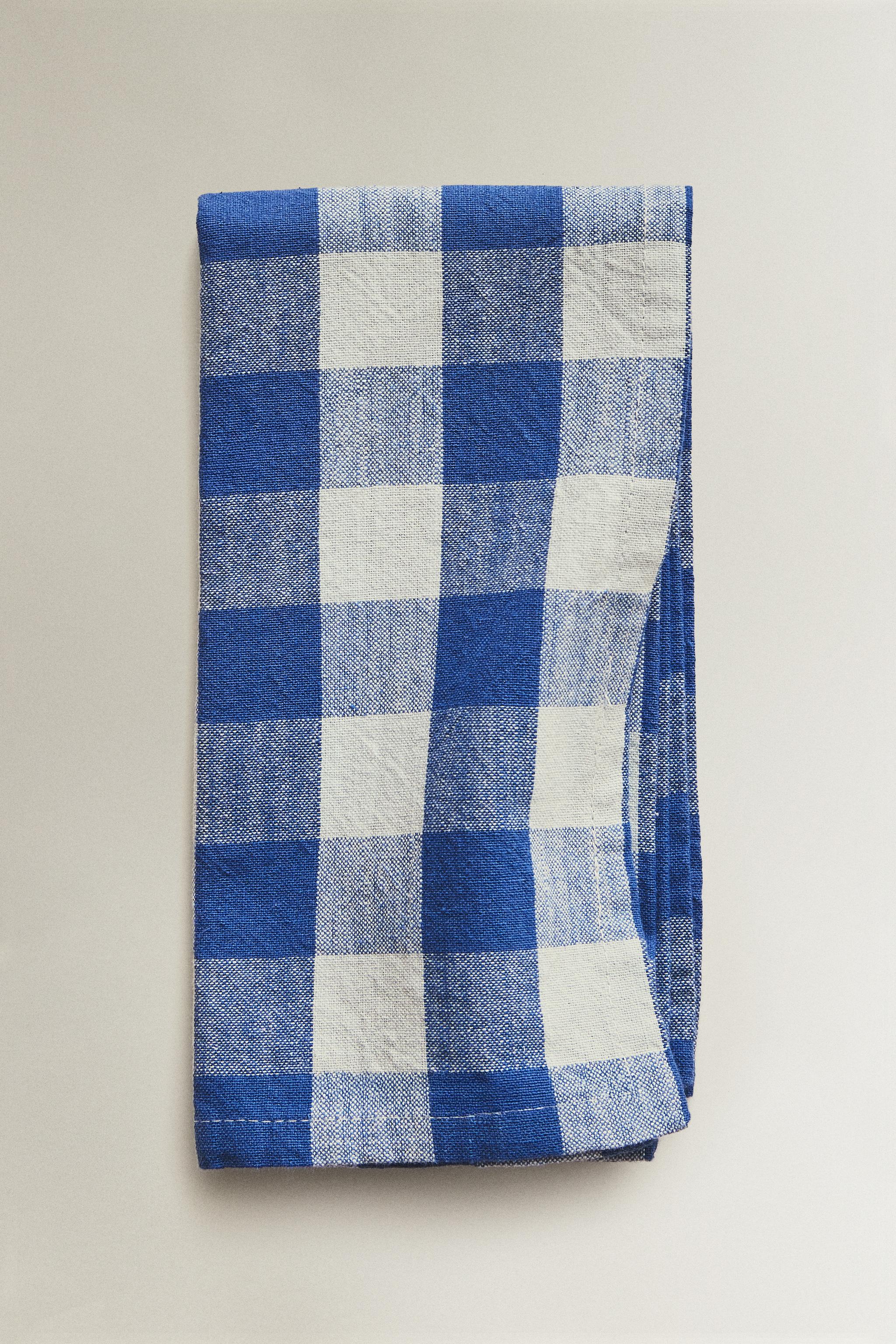 CHECKERED NAPKINS (PACK OF 2) — Blue