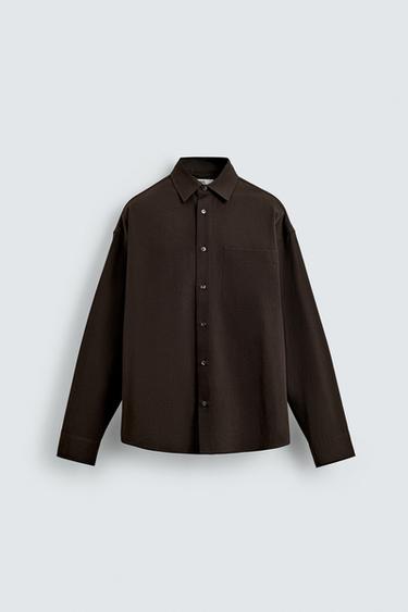 CHEMISE FLUIDE COUPE DÉCONTRACTÉE ÉDITION LIMITÉE - Marron foncé de Zara - Image 6