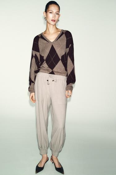 JOGGING TROUSERS WITH ELASTICATED CUFFS - Sand / Marl by Zara