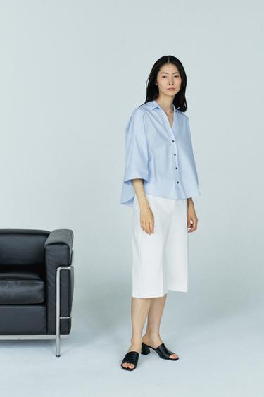 ZW COLLECTION　ロングバミューダパンツオフホワイト0ZaraのZW COLLECTION　ロングバミューダパンツ - オフホワイト - 画像 0